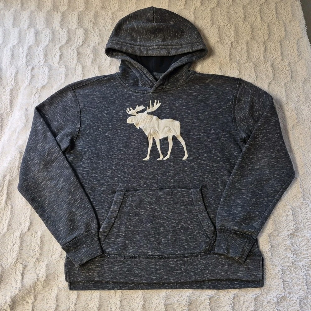 Vintage Abercrombie & Fitch Kids Hoodie Sweatshirt Men's Small/Youth 15/16 Moose